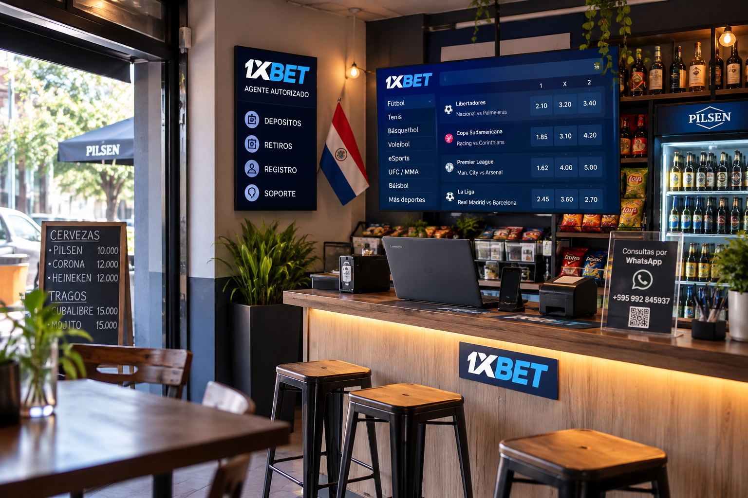 Ejemplo ilustrativo de un bar con punto de atención para agentes